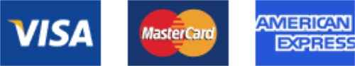 We accept Visa, Mastercard, and American Express